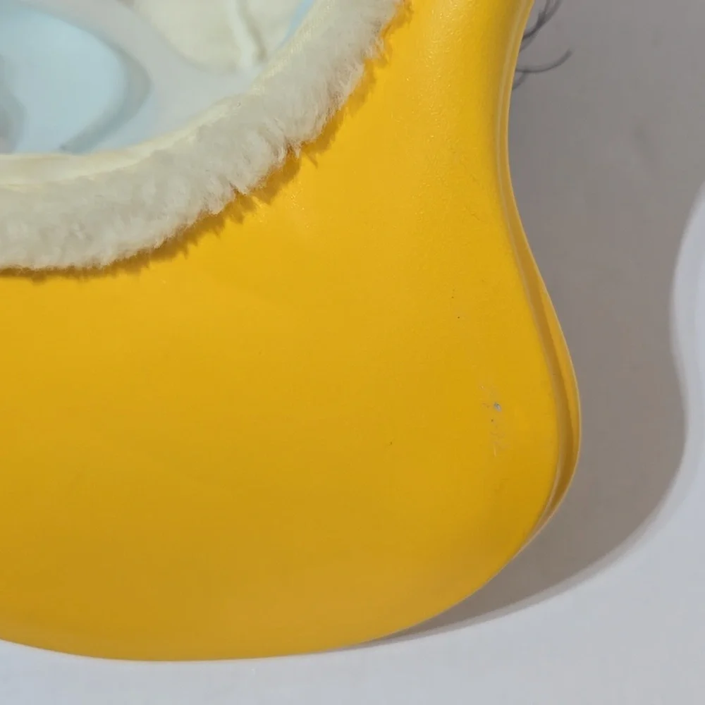 Plush Daisy Duck-Inspired Yellow Beak Face Mask with Pink Bow